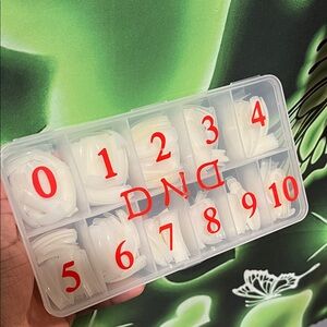 DNC Nail Tips Set with Red Numbers